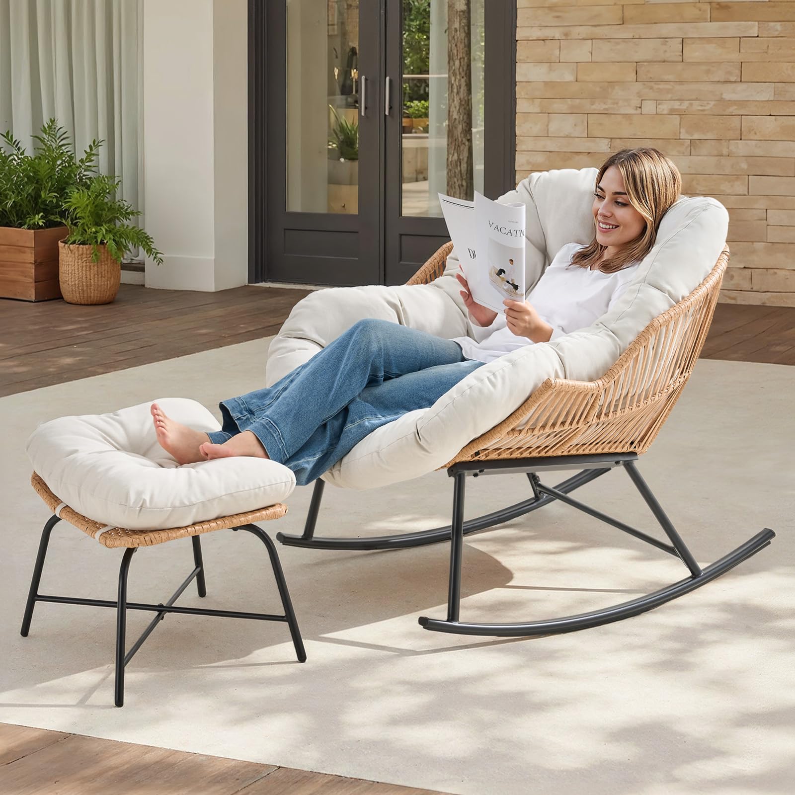Fauteuil à bascule Papasan en  - Outdoor Furniture Egg Chair avis et prix