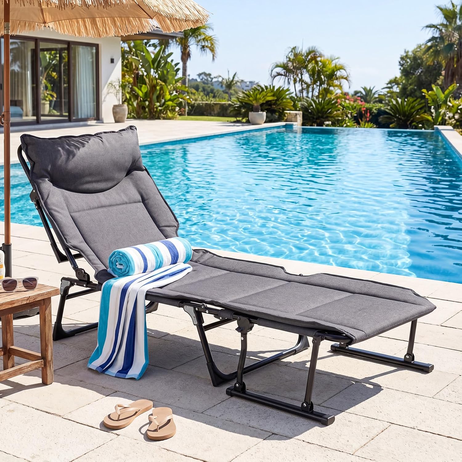 Ensemble de 2 chaises longues  - Camping Cot Foldable avis et prix