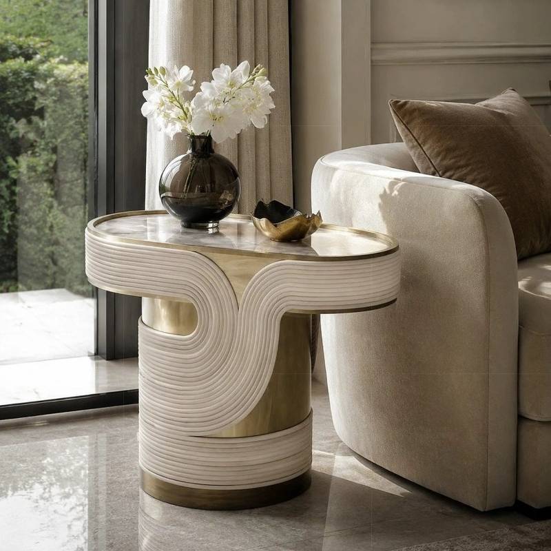 Tables Basses Ovales Dorées de - Outdoor Furniture Dubai avis et prix