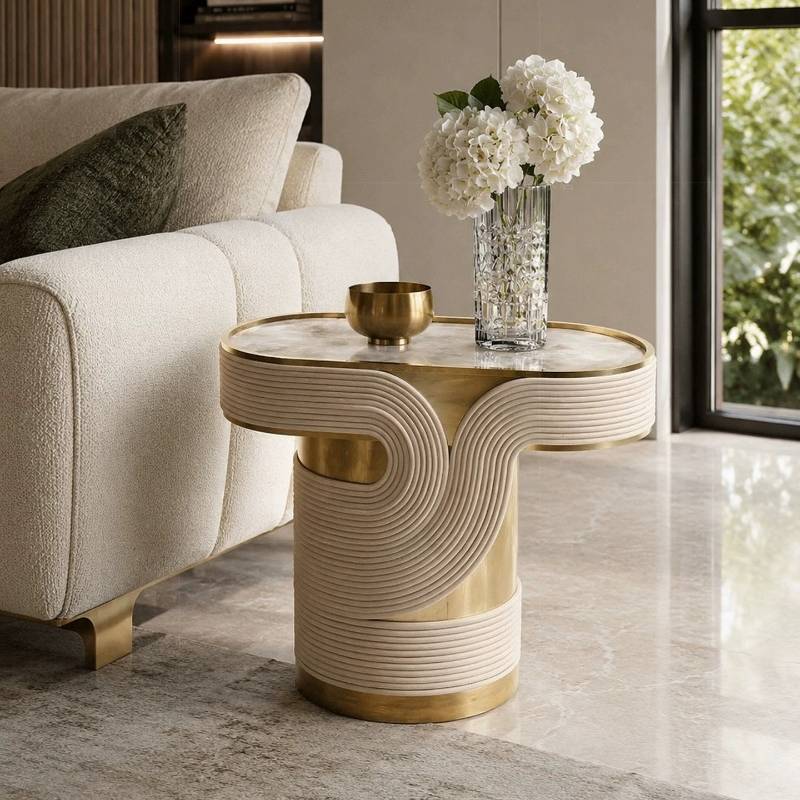 Tables Basses Ovales Dorées de - Outdoor Furniture Dubai avis et prix