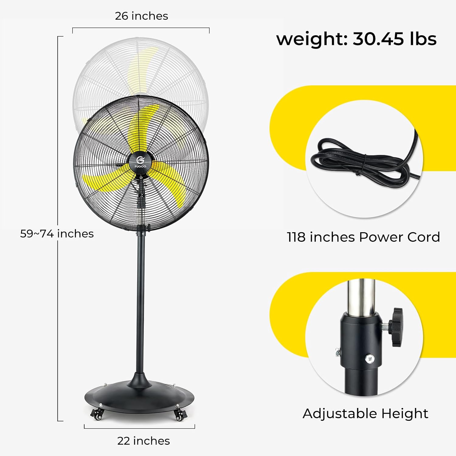 Ventilateur sur pied oscillant - Outdoor Furniture Set avis et prix
