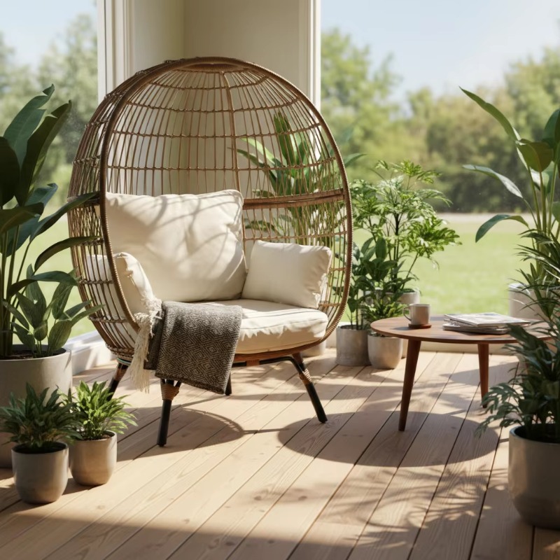 Fauteuil œuf en rotin tressé d - Outdoor Furniture Egg Chair avis et prix